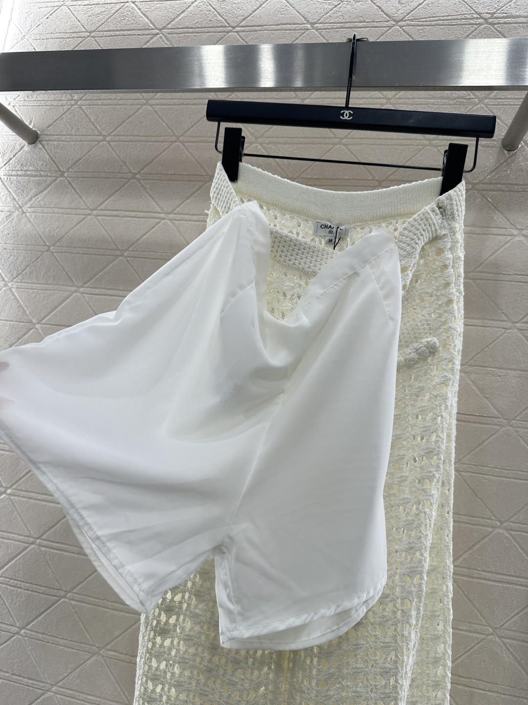 ♥Chane*♥2026新品上架 镂空针织阔腿长裤定制YB棉毛纱线织造，质感舒适，柔软弹力，高腰阔腿直筒