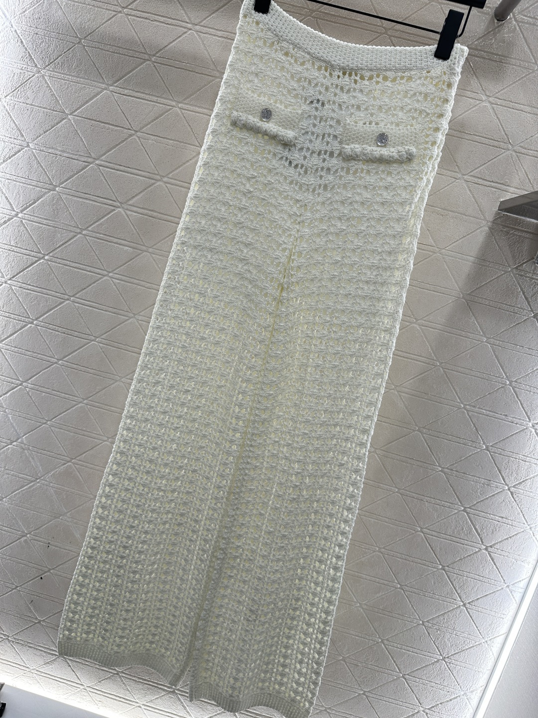 ♥Chane*♥2026新品上架 镂空针织阔腿长裤定制YB棉毛纱线织造，质感舒适，柔软弹力，高腰阔腿直筒