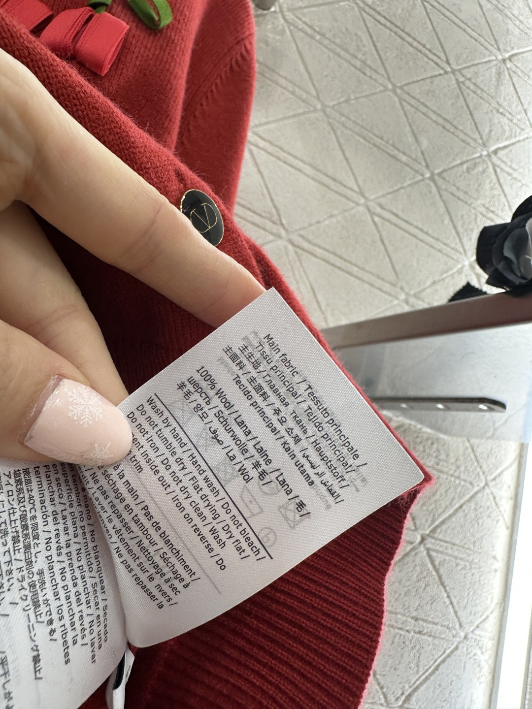 ♥Valentin*♥2026新品上架 立体樱桃🍒圆领针织开衫定制YB羊毛针织材质，质感高级，舒适柔软，