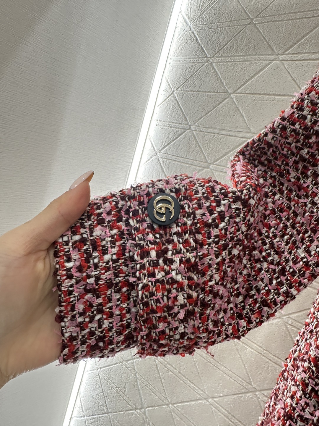 ♥Gucc*♥2026新品上架 格纹粗花呢翻领洋装大衣定制YB进口羊毛呢材质，肌理明显，质感上乘，粗花毛