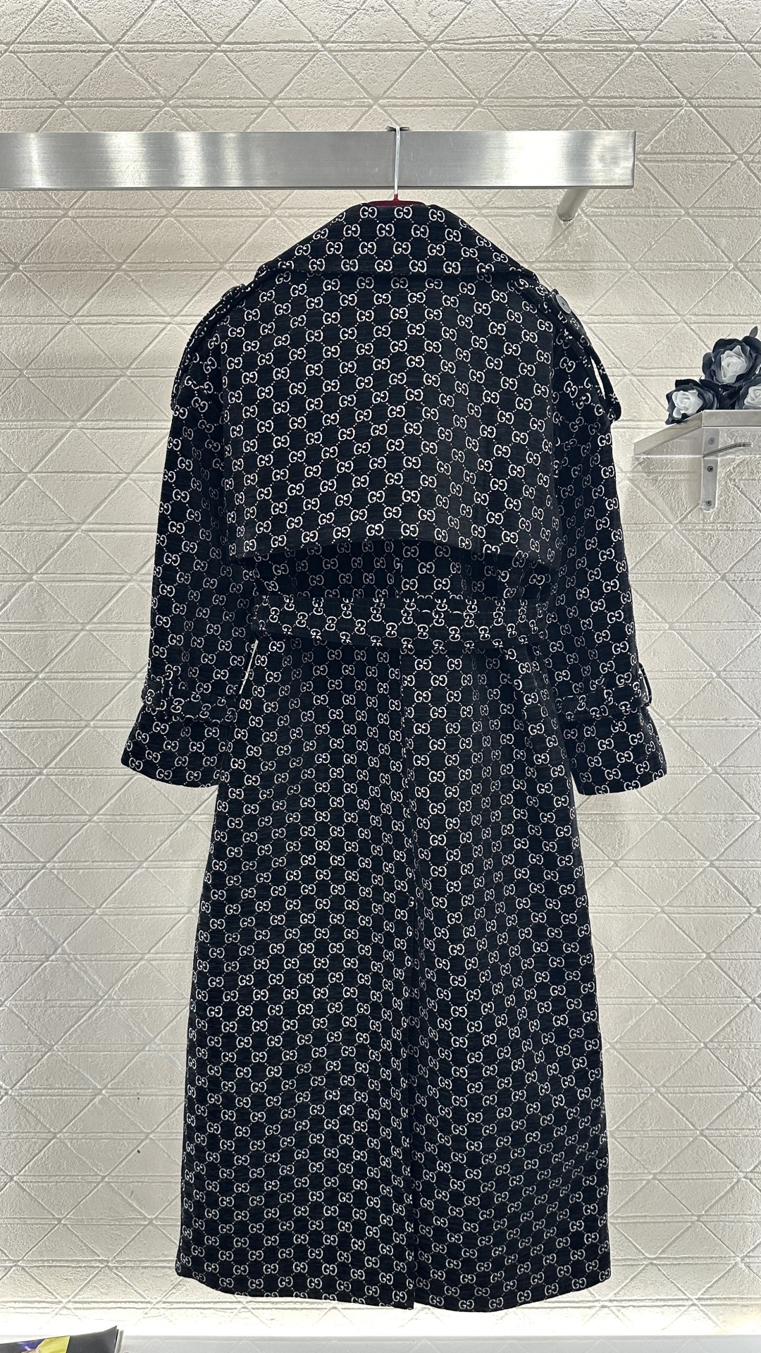 ♥Gucc*♥2026新品上架 翻领提花西装长款大衣定制YB进口提花材质，成衣质感品相绝佳，翻领正肩长款