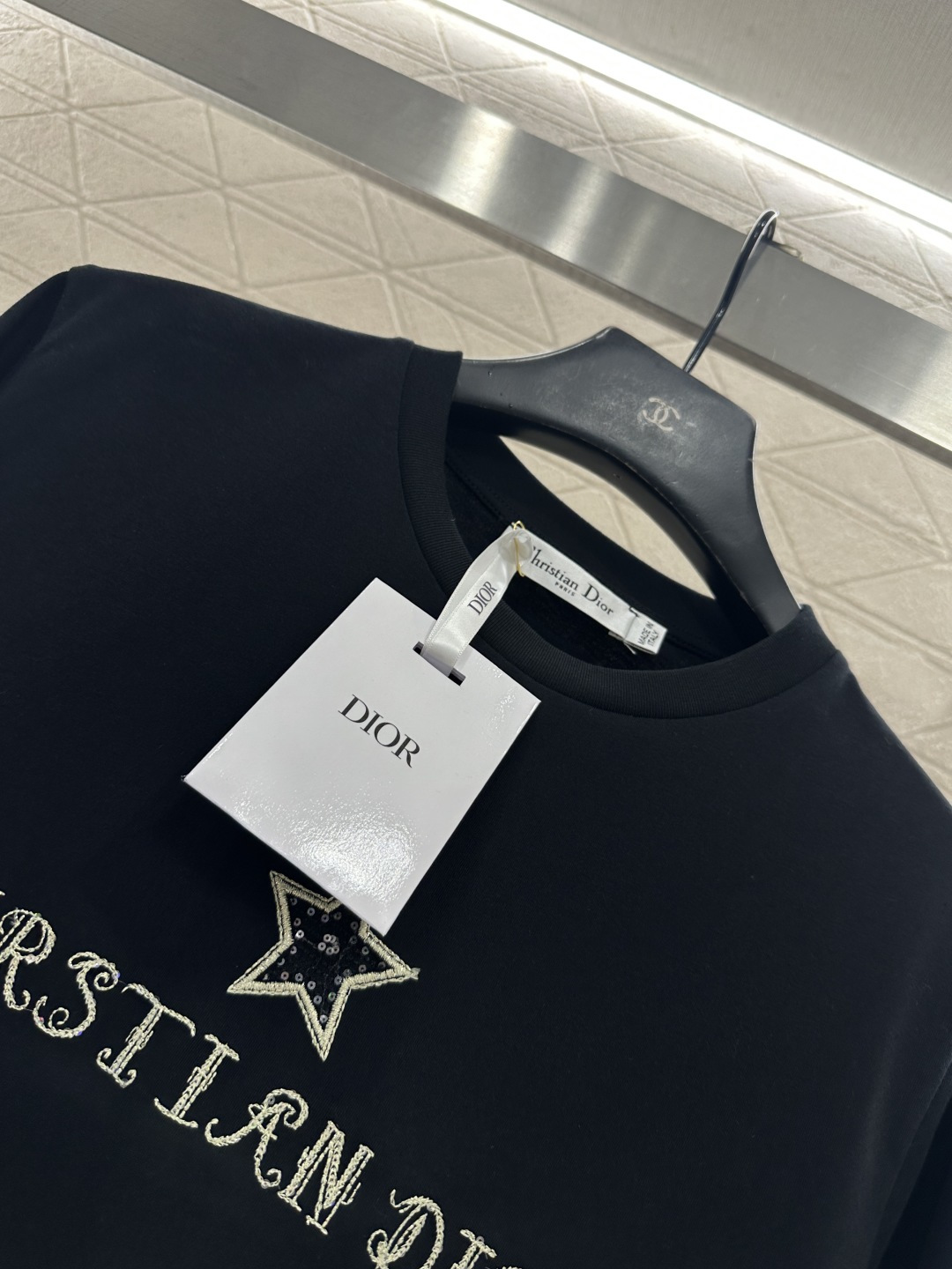♥Dio*♥2026新品上架 刺绣亮片徽标𝑇𝑒𝑒定制YB丝光全棉材质，透气舒适，质感十足，常规短袖𝑇恤剪
