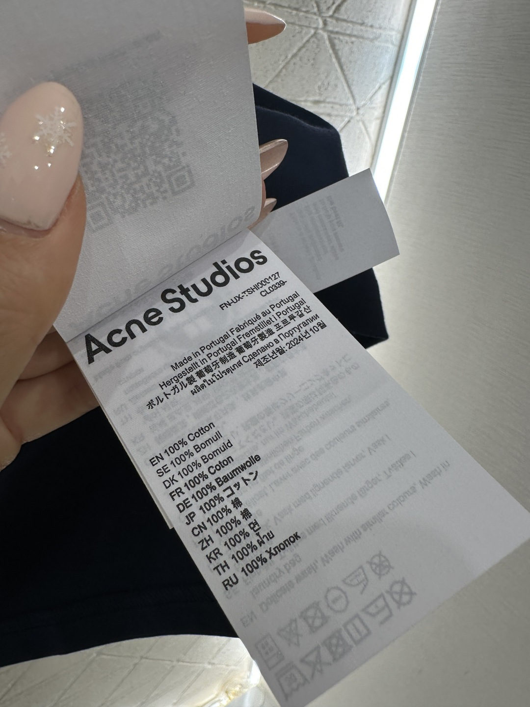♥Acne atudio*♥2026新品上架 圆领印花蝴蝶结徽标𝑇𝑒𝑒定制YB原生全棉材质，透气舒适，质