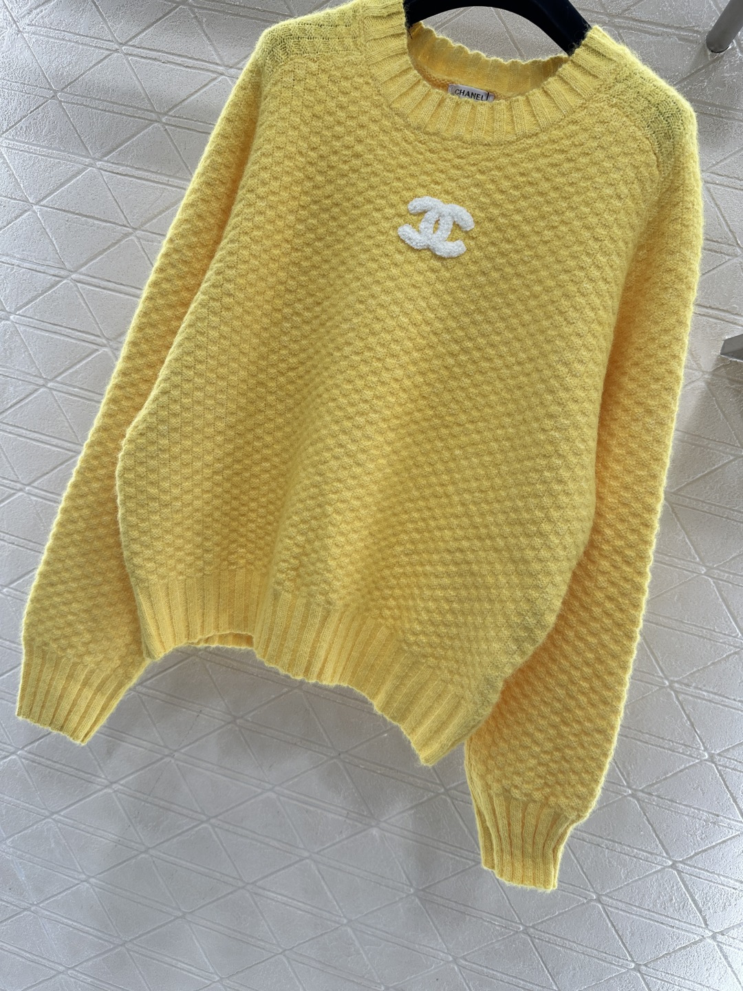 ♥Chane*♥2026新品上架 华夫纹针织套头毛衣定制YB羊毛纱线织造，穿搭舒适，质感十足，圆领宽松套