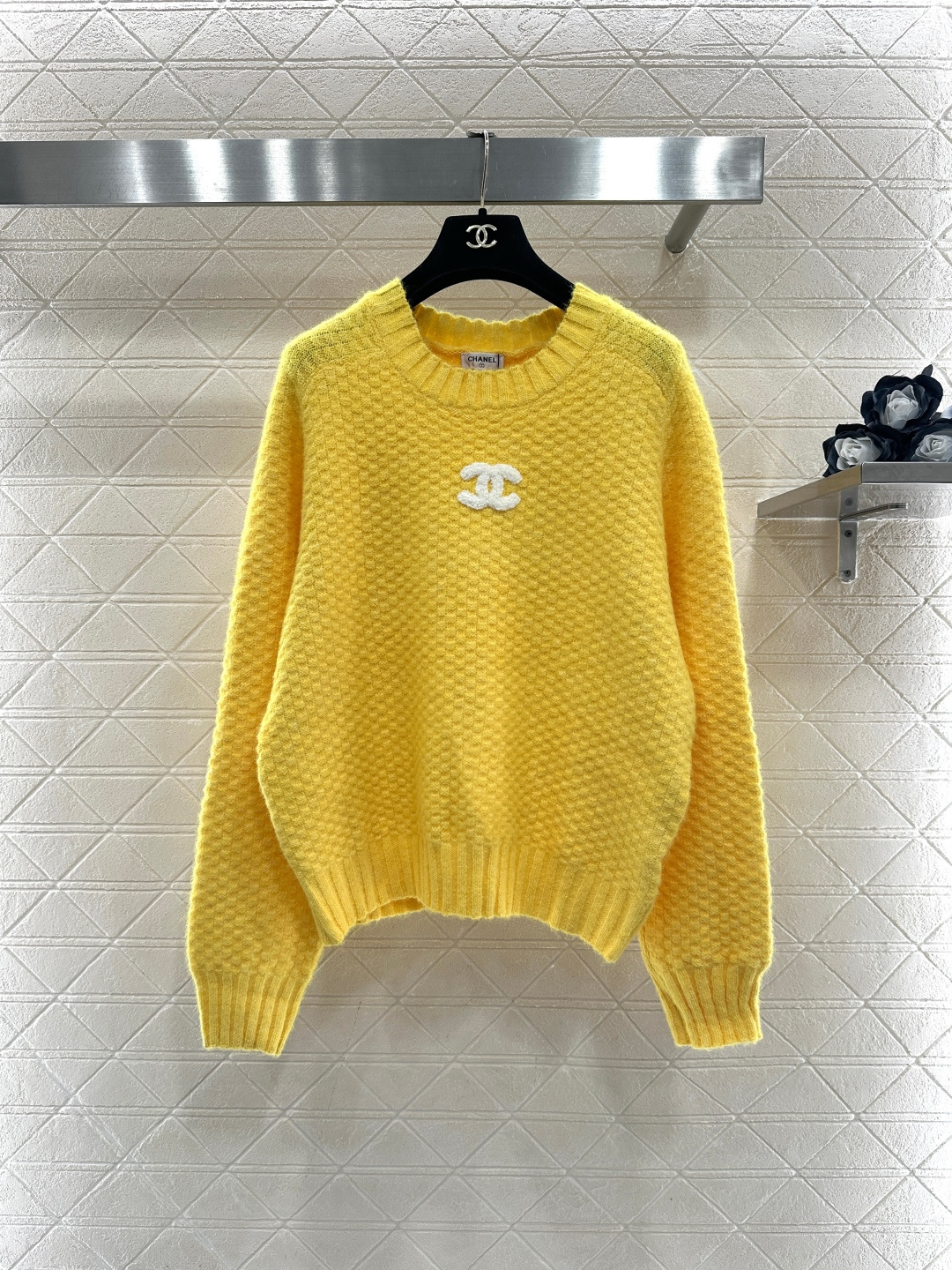 ♥Chane*♥2026新品上架 华夫纹针织套头毛衣定制YB羊毛纱线织造，穿搭舒适，质感十足，圆领宽松套