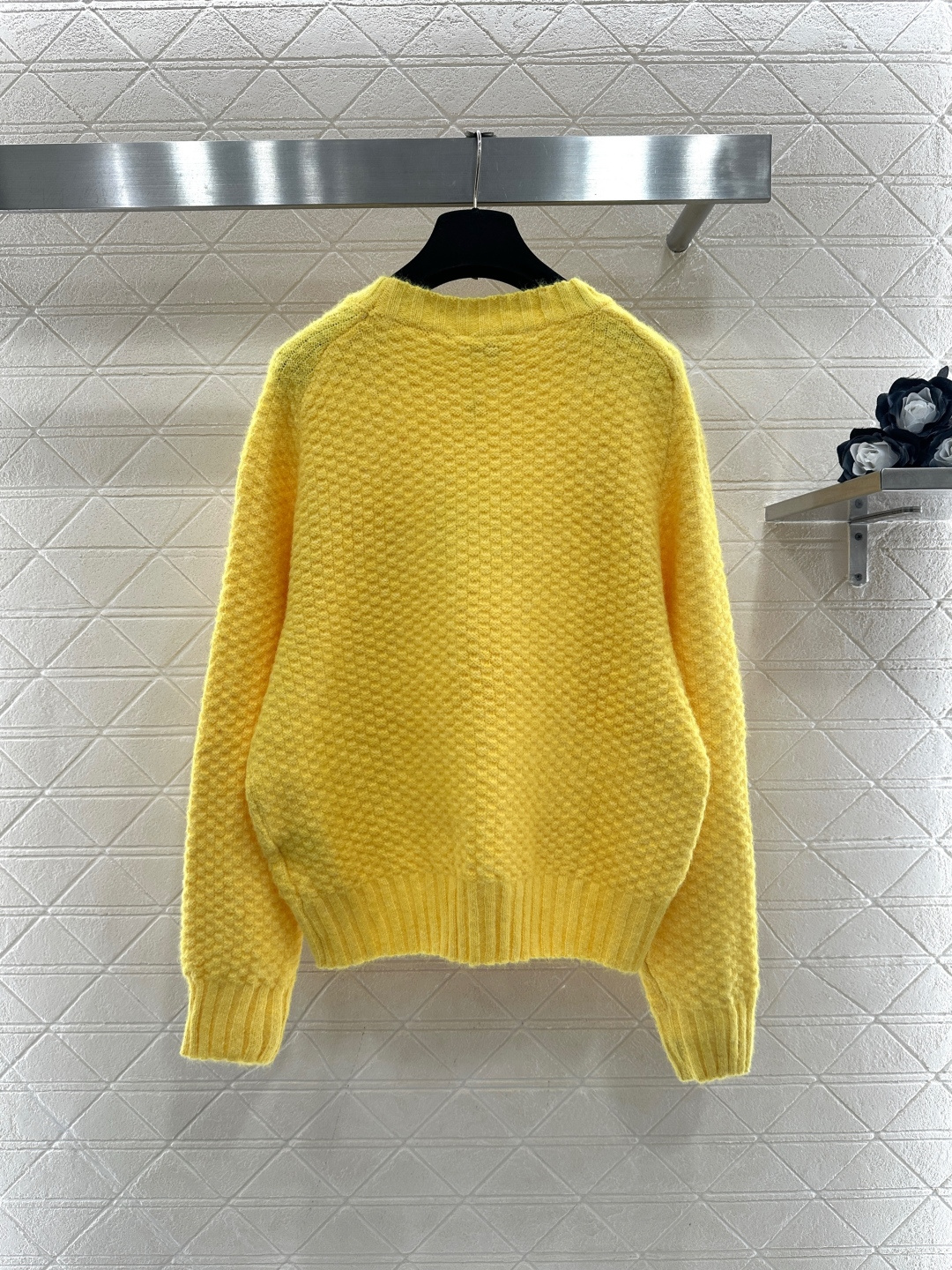 ♥Chane*♥2026新品上架 华夫纹针织套头毛衣定制YB羊毛纱线织造，穿搭舒适，质感十足，圆领宽松套