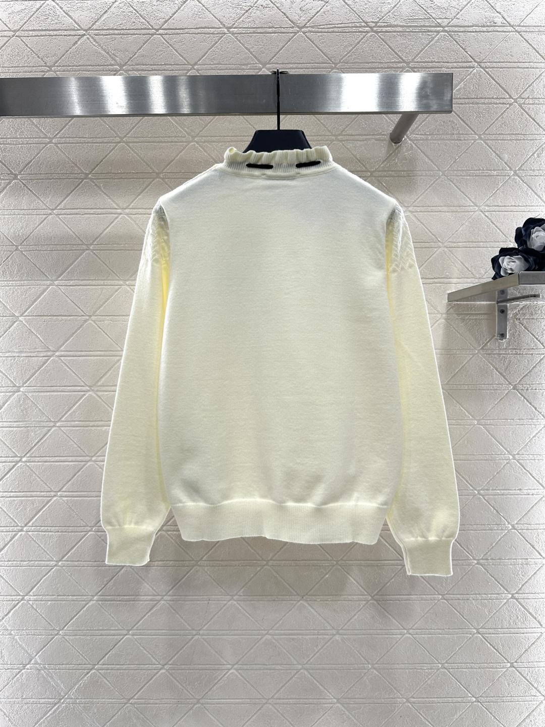 ♥Miumi*♥2026新品上架 蝴蝶结花苞领针织套头毛衣定制YB羊毛纱线织造，穿搭舒适，质感十足，小立