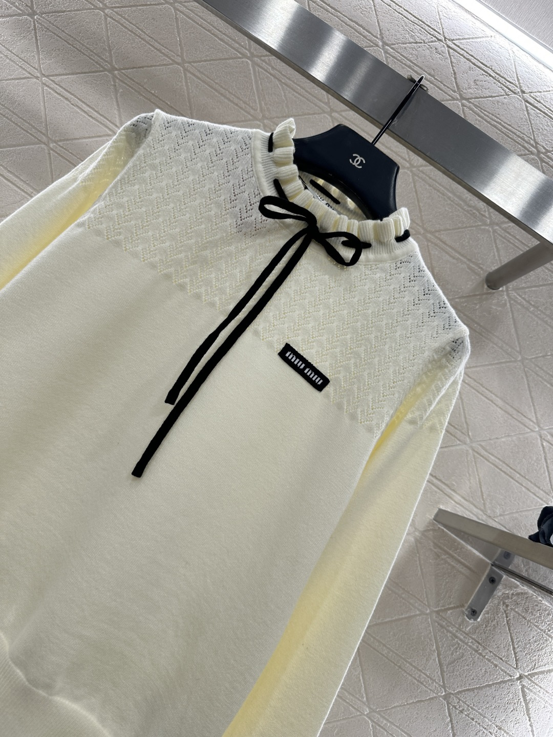 ♥Miumi*♥2026新品上架 蝴蝶结花苞领针织套头毛衣定制YB羊毛纱线织造，穿搭舒适，质感十足，小立