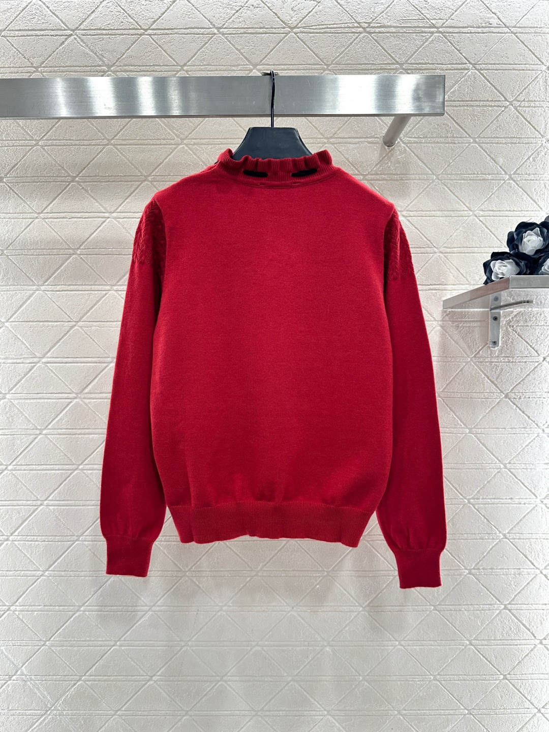 ♥Miumi*♥2026新品上架 蝴蝶结花苞领针织套头毛衣定制YB羊毛纱线织造，穿搭舒适，质感十足，小立