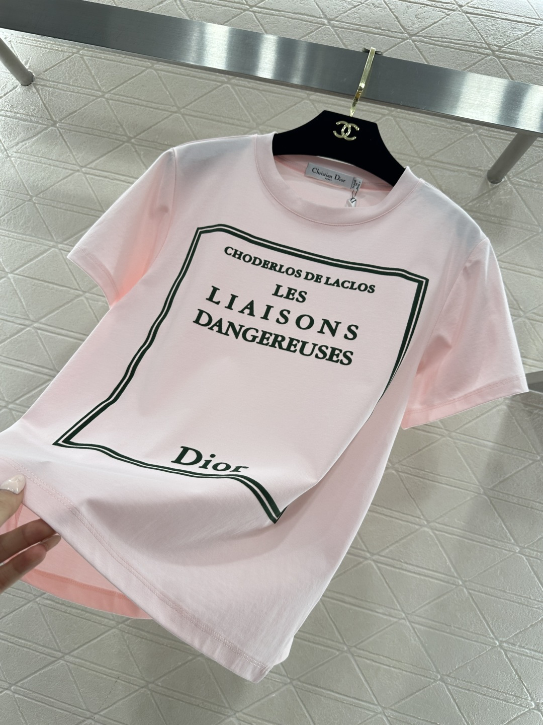 ♥Dio*♥2026新品上架 圆领字母徽标𝑇𝑒𝑒定制YB丝光全棉材质，透气舒适，质感十足，常规短袖𝑇恤剪