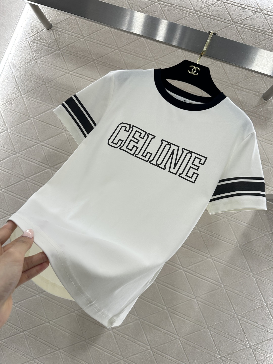 ♥Celin*♥2026新品上架 圆领字母徽标𝑇𝑒𝑒定制YB丝光全棉材质，透气舒适，质感十足，常规短袖𝑇