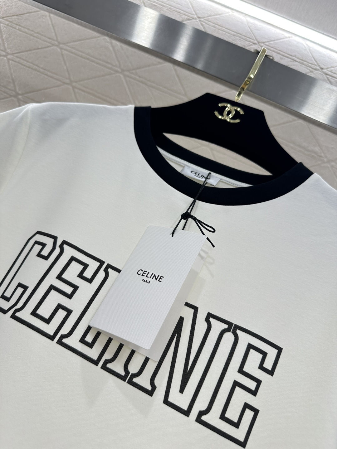 ♥Celin*♥2026新品上架 圆领字母徽标𝑇𝑒𝑒定制YB丝光全棉材质，透气舒适，质感十足，常规短袖𝑇