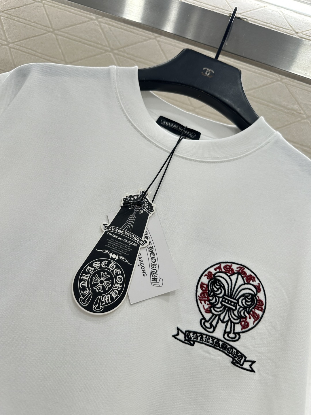 ♥Chrome hear*♥2026新品上架 圆领刺绣撞色徽标𝑇𝑒𝑒定制YB原生全棉材质，透气舒适，质感