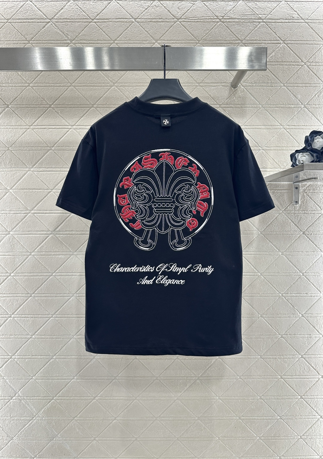 ♥Chrome hear*♥2026新品上架 圆领刺绣撞色徽标𝑇𝑒𝑒定制YB原生全棉材质，透气舒适，质感