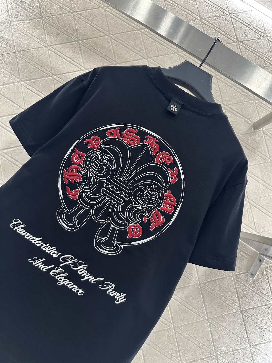 ♥Chrome hear*♥2026新品上架 圆领刺绣撞色徽标𝑇𝑒𝑒定制YB原生全棉材质，透气舒适，质感