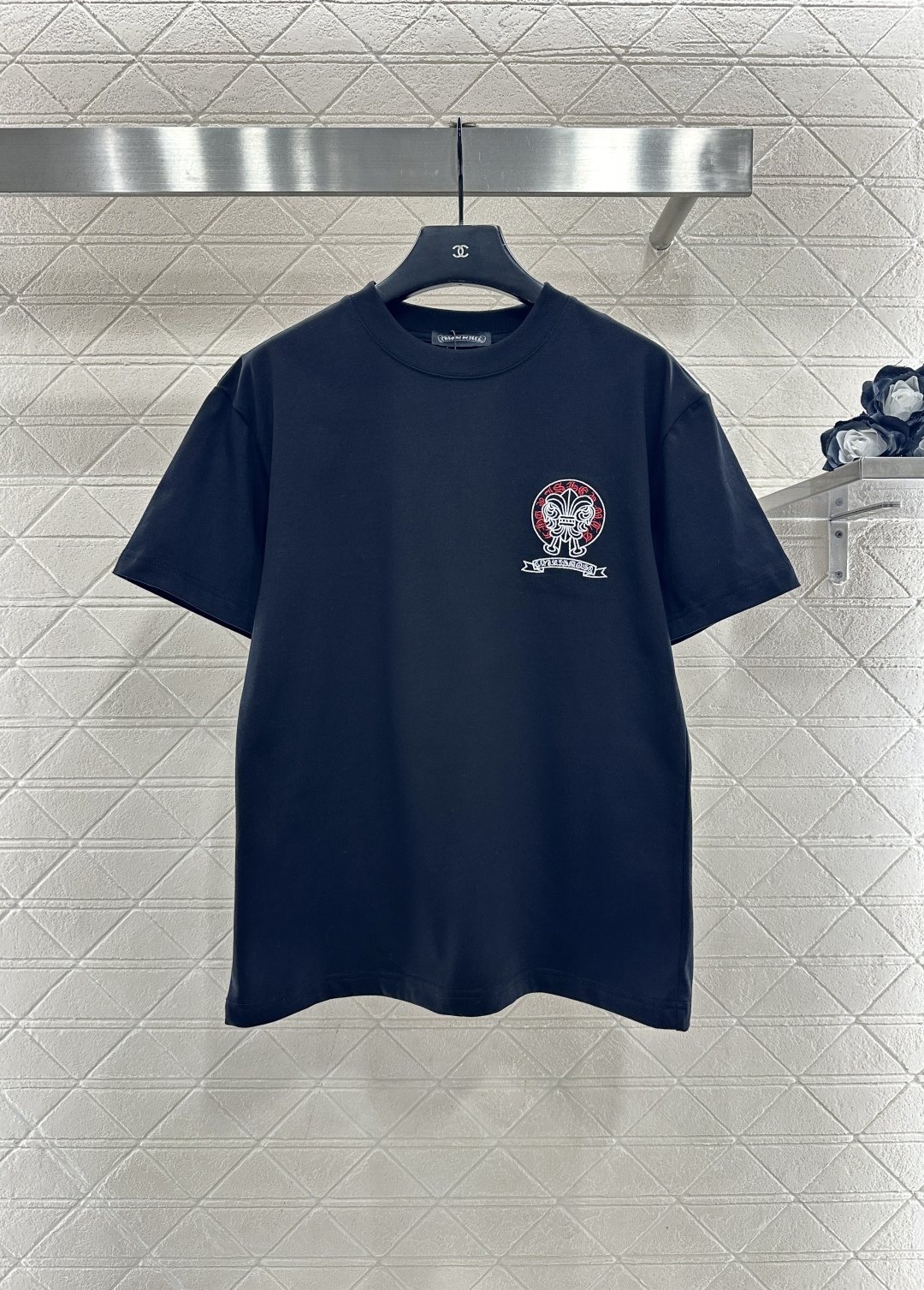 ♥Chrome hear*♥2026新品上架 圆领刺绣撞色徽标𝑇𝑒𝑒定制YB原生全棉材质，透气舒适，质感