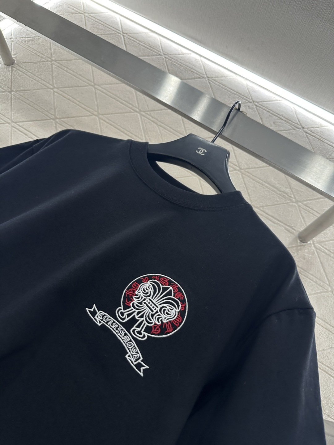 ♥Chrome hear*♥2026新品上架 圆领刺绣撞色徽标𝑇𝑒𝑒定制YB原生全棉材质，透气舒适，质感