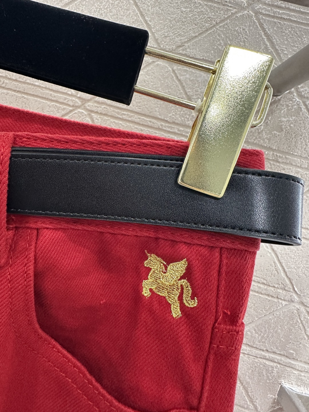 ♥Herme*♥2026新品上架 腰带独角兽直筒牛仔长裤定制YB斜纹棉牛仔材质，多重水洗，自然均匀的染色