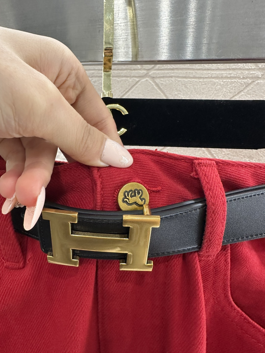 ♥Herme*♥2026新品上架 腰带独角兽直筒牛仔长裤定制YB斜纹棉牛仔材质，多重水洗，自然均匀的染色