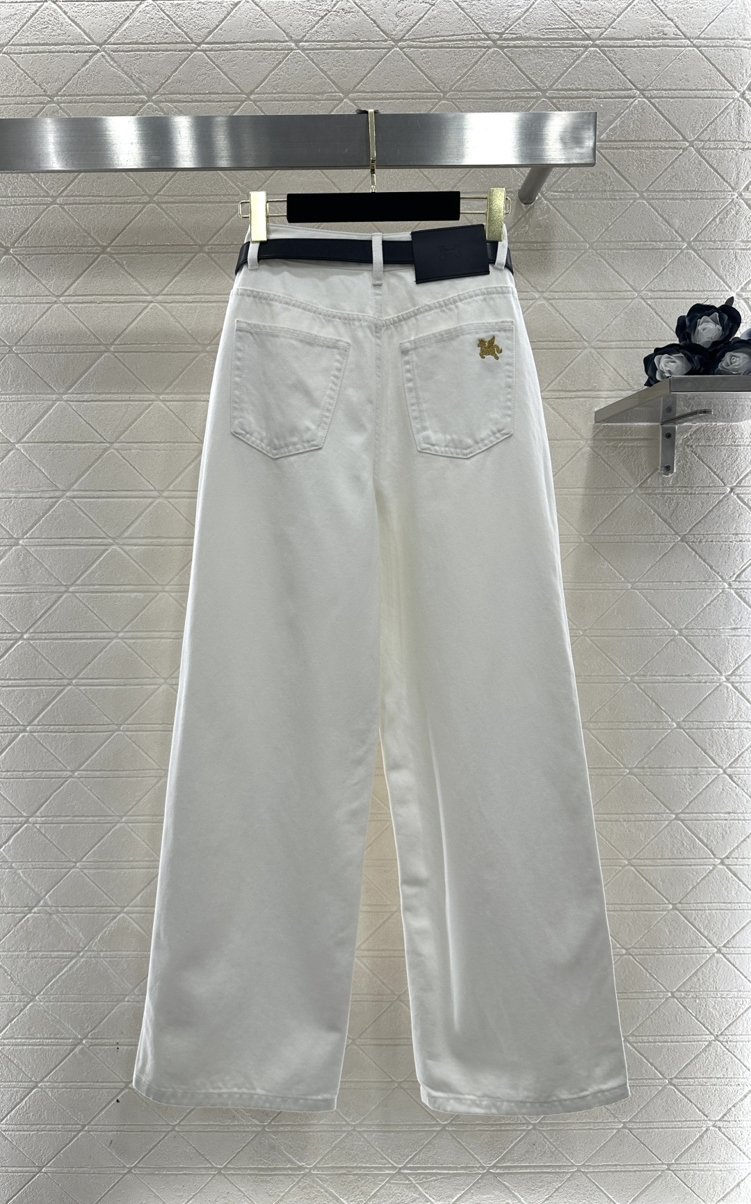 ♥Herme*♥2026新品上架 腰带独角兽直筒牛仔长裤定制YB斜纹棉牛仔材质，多重水洗，自然均匀的染色