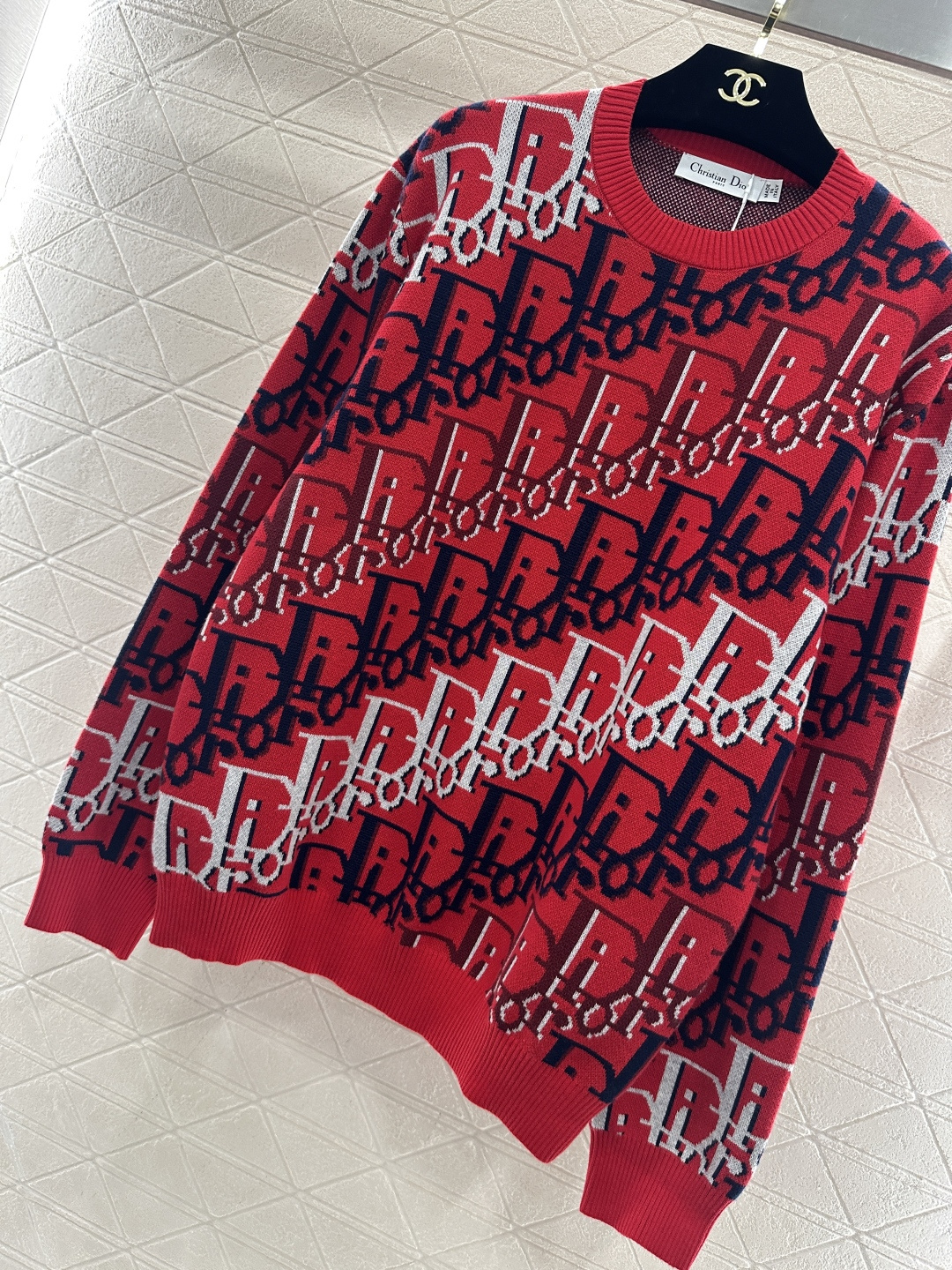 ♥Dio*♥2026新品上架 圆领提花针织套头毛衣定制YB羊毛纱线织造，质感细腻，穿搭舒适，圆领针织套头