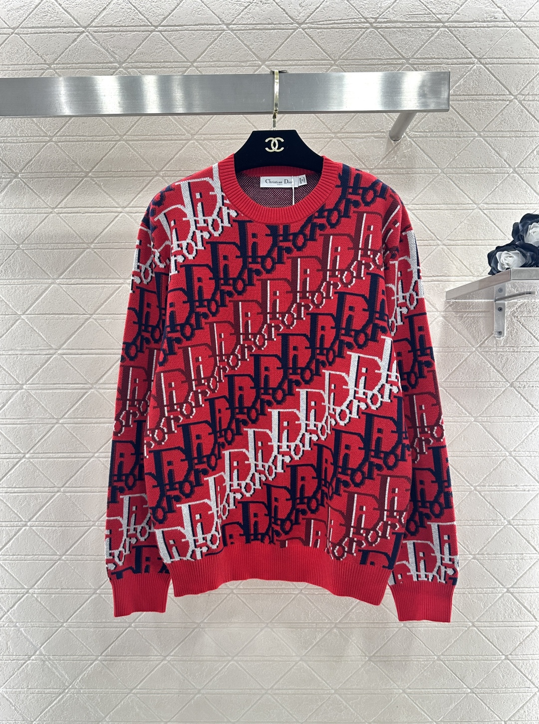 ♥Dio*♥2026新品上架 圆领提花针织套头毛衣定制YB羊毛纱线织造，质感细腻，穿搭舒适，圆领针织套头