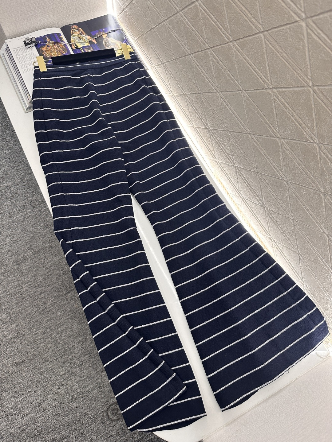 ♥Chane*♥2026新品上架 条纹洋装外套长裤套装定制YB进口棉毛材质，质感高级，品相十足，翻领洋装