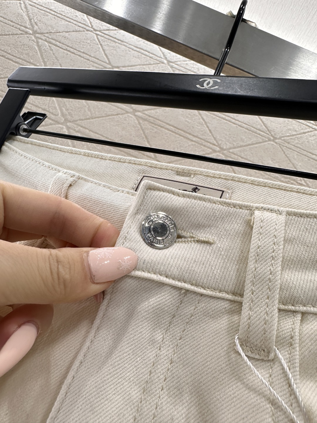 ♥Herme*♥2026新品上架 翻折裤腿直筒长裤定制YB斜纹棉牛仔材质，质高弹力，穿搭舒适有型，猪鼻子