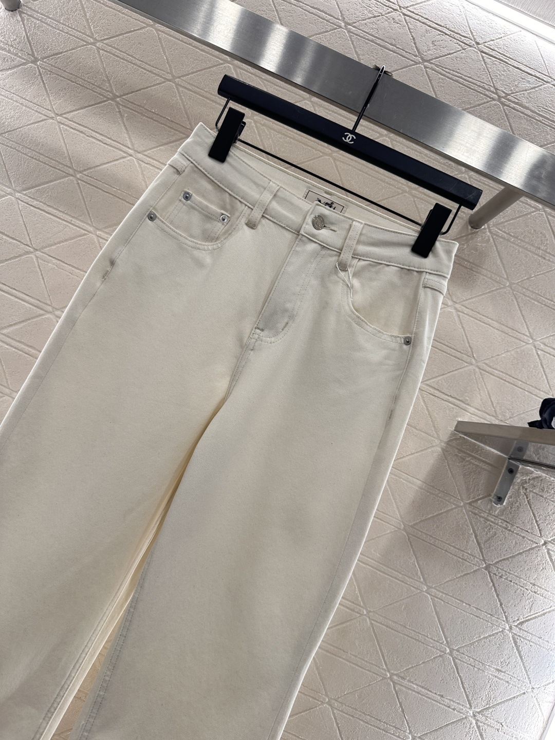 ♥Herme*♥2026新品上架 翻折裤腿直筒长裤定制YB斜纹棉牛仔材质，质高弹力，穿搭舒适有型，猪鼻子