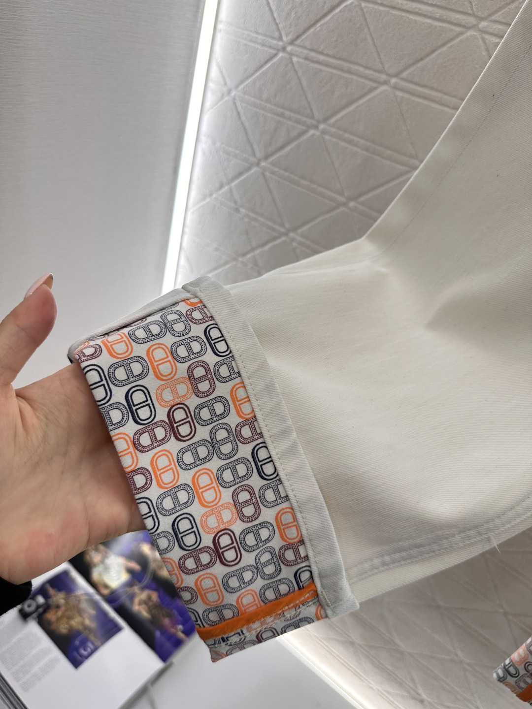 ♥Herme*♥2026新品上架 翻折裤腿直筒长裤定制YB斜纹棉牛仔材质，质高弹力，穿搭舒适有型，猪鼻子