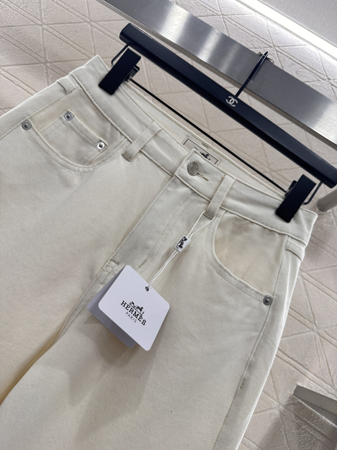 ♥Herme*♥2026新品上架 翻折裤腿直筒长裤定制YB斜纹棉牛仔材质，质高弹力，穿搭舒适有型，猪鼻子