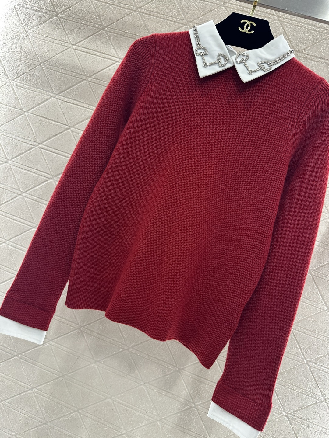 ♥Gucc*♥2026新品上架 贺岁假两件针织套头毛衣新年贺岁系列#定制YB羊绒羊毛纱线织造，密度细针织