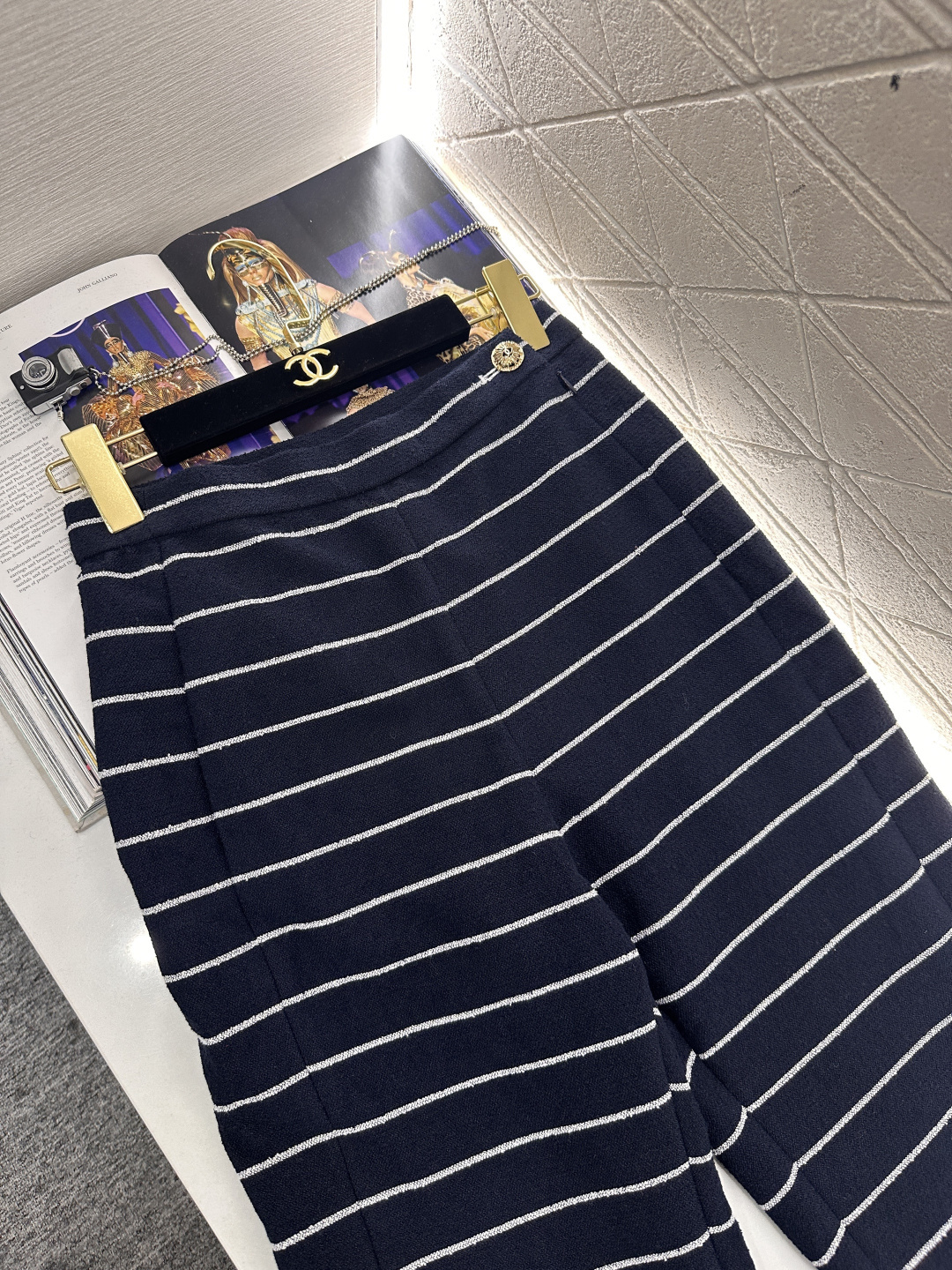♥Chane*♥2026新品上架 条纹洋装外套长裤套装定制YB进口棉毛材质，质感高级，品相十足，翻领洋装