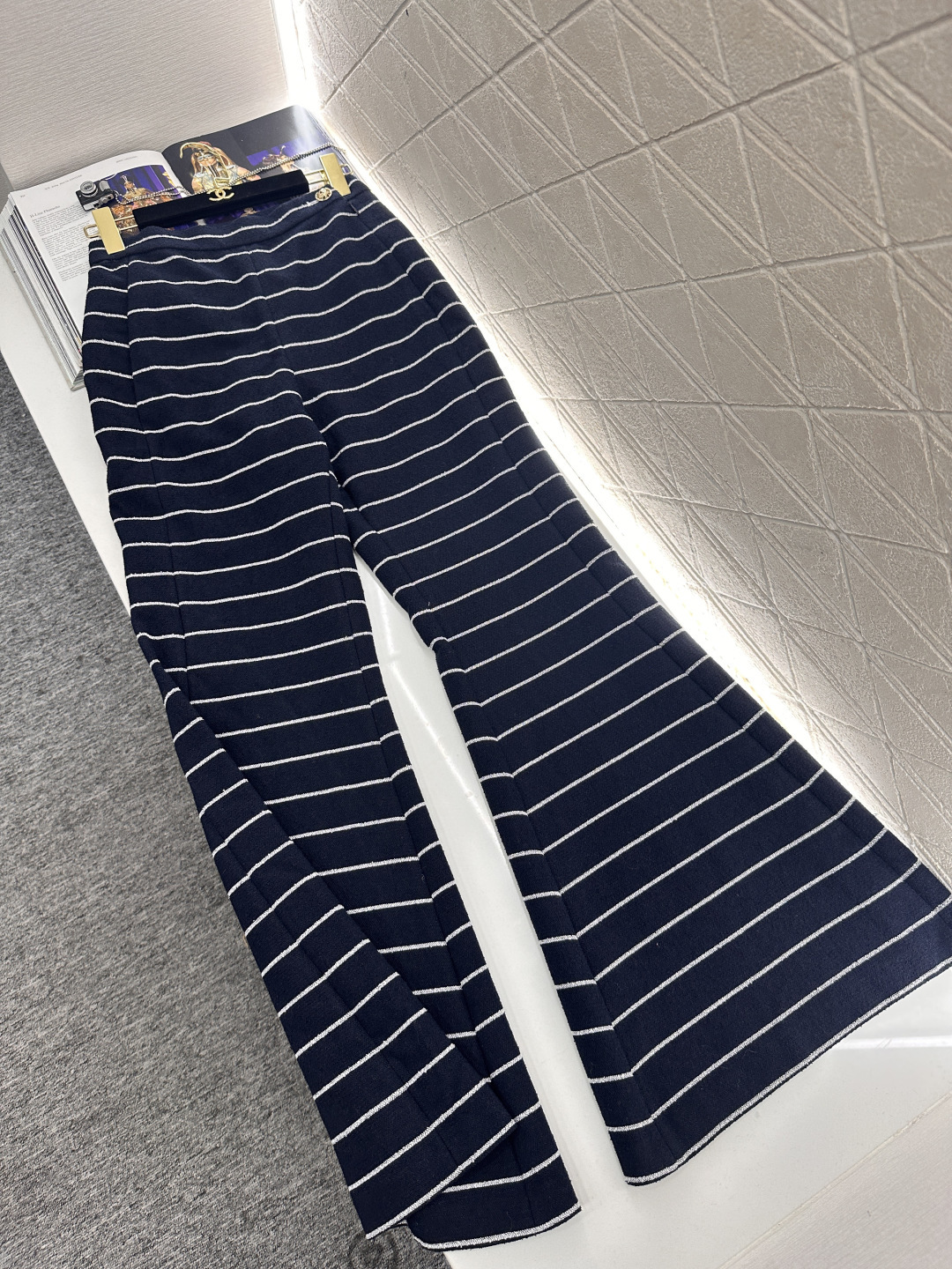 ♥Chane*♥2026新品上架 条纹洋装外套长裤套装定制YB进口棉毛材质，质感高级，品相十足，翻领洋装