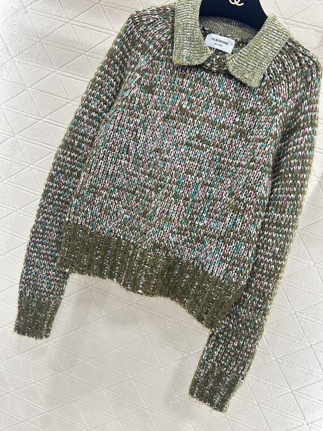 ♥Thom Brown*♥2026新品上架 翻领花色针织拉链上衣定制YB羊毛纱线织造，质感高级，舒适柔软