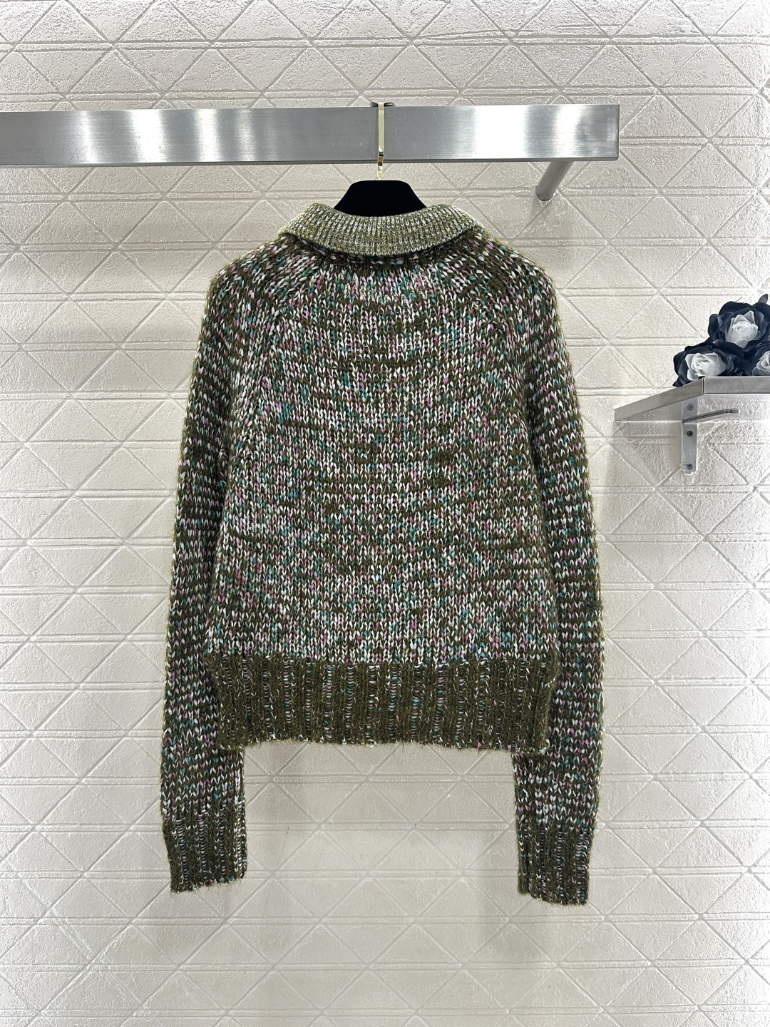 ♥Thom Brown*♥2026新品上架 翻领花色针织拉链上衣定制YB羊毛纱线织造，质感高级，舒适柔软