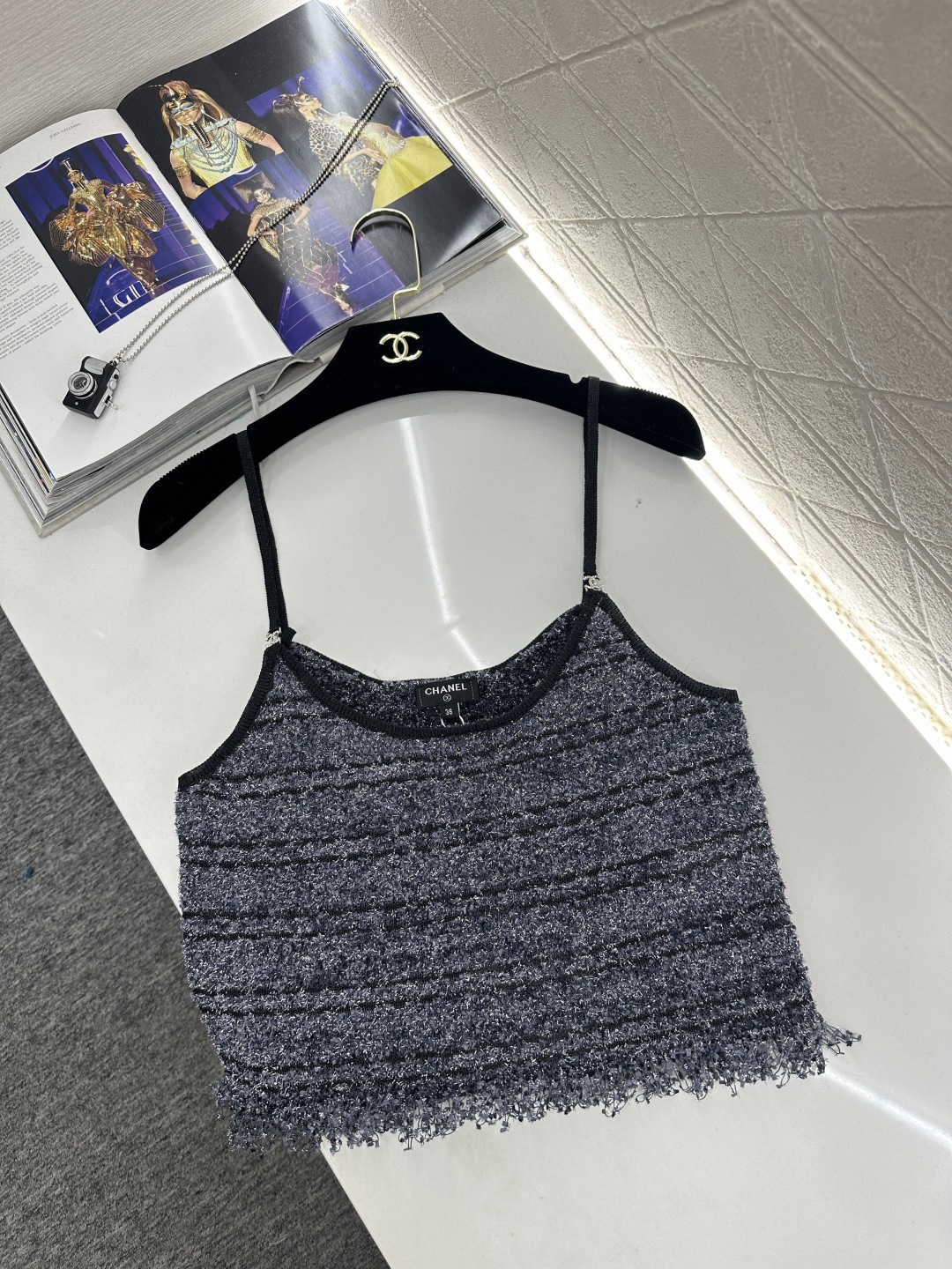 ♥Chane*♥2026新品上架 流苏针织吊带背心定制YB棉毛纱线织造，质感高级，穿搭洋气，平口领针织吊
