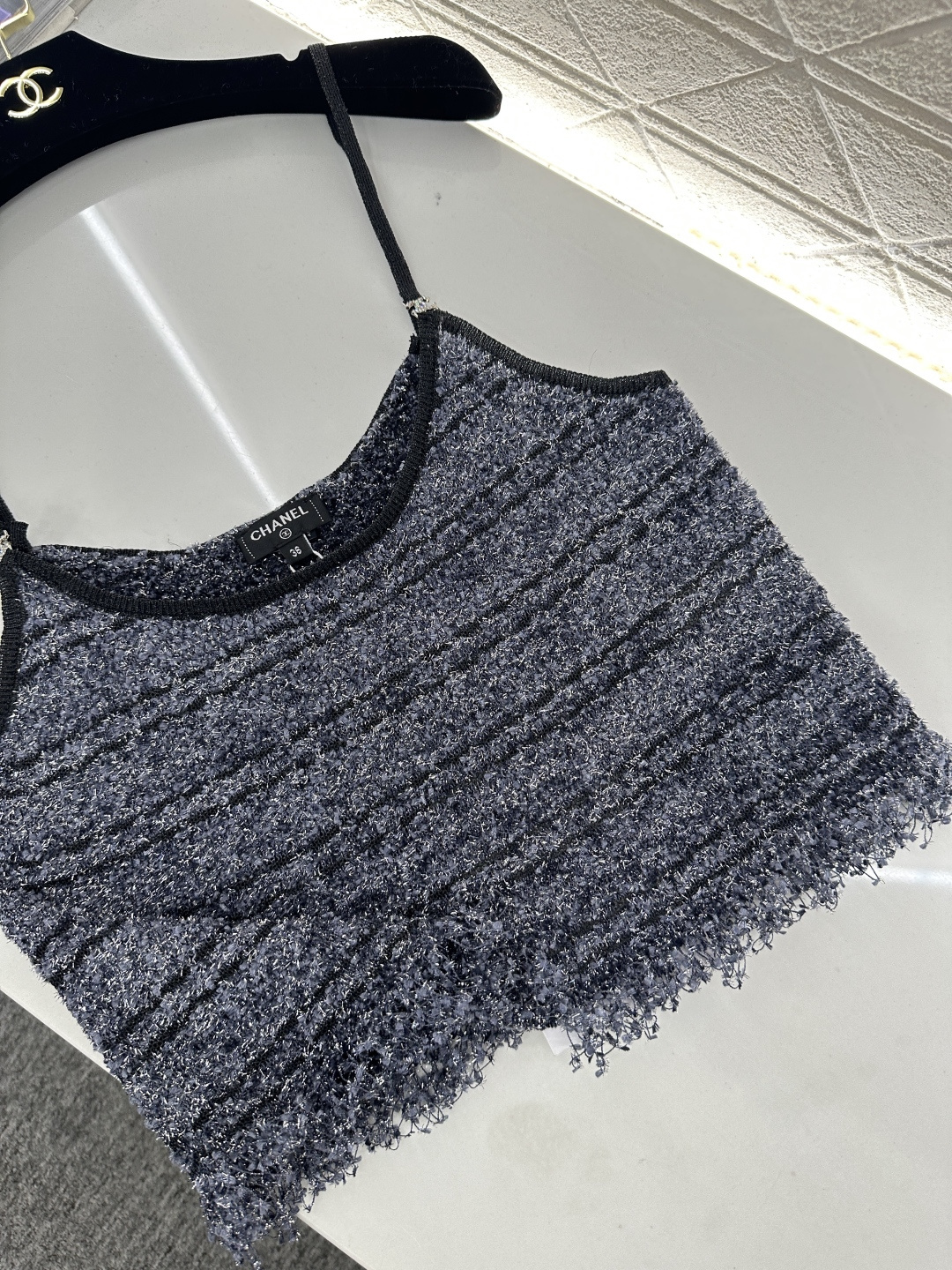 ♥Chane*♥2026新品上架 流苏针织吊带背心定制YB棉毛纱线织造，质感高级，穿搭洋气，平口领针织吊