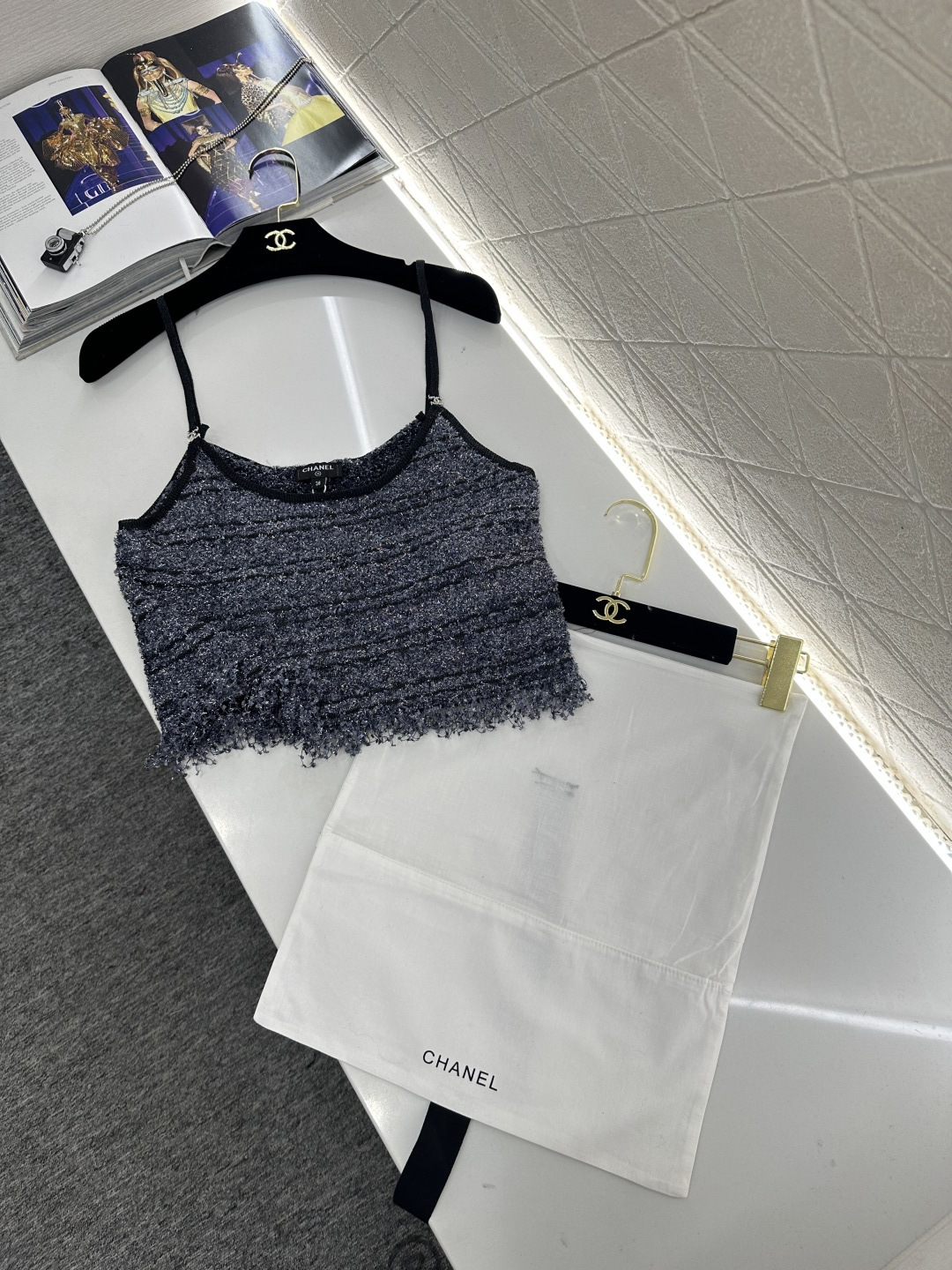 ♥Chane*♥2026新品上架 流苏针织吊带背心定制YB棉毛纱线织造，质感高级，穿搭洋气，平口领针织吊