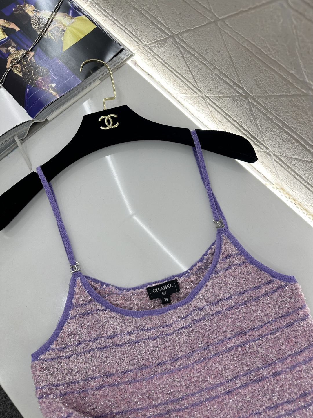 ♥Chane*♥2026新品上架 流苏针织吊带背心定制YB棉毛纱线织造，质感高级，穿搭洋气，平口领针织吊