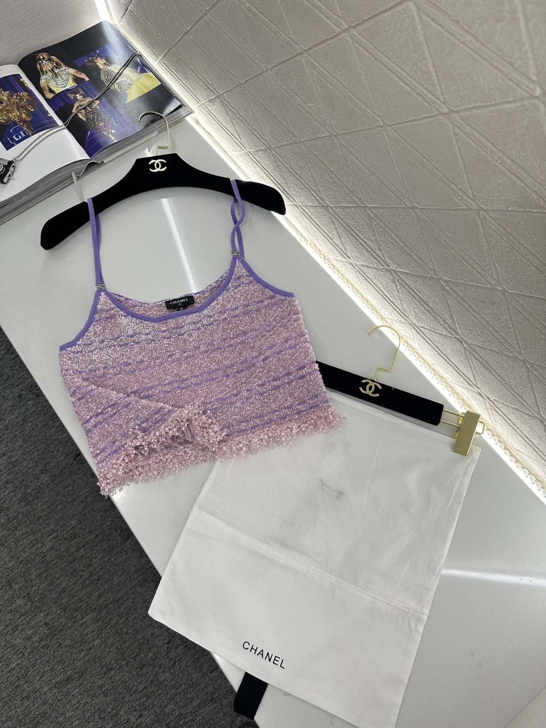 ♥Chane*♥2026新品上架 流苏针织吊带背心定制YB棉毛纱线织造，质感高级，穿搭洋气，平口领针织吊