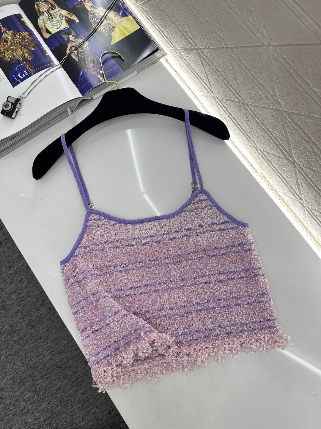 ♥Chane*♥2026新品上架 流苏针织吊带背心定制YB棉毛纱线织造，质感高级，穿搭洋气，平口领针织吊