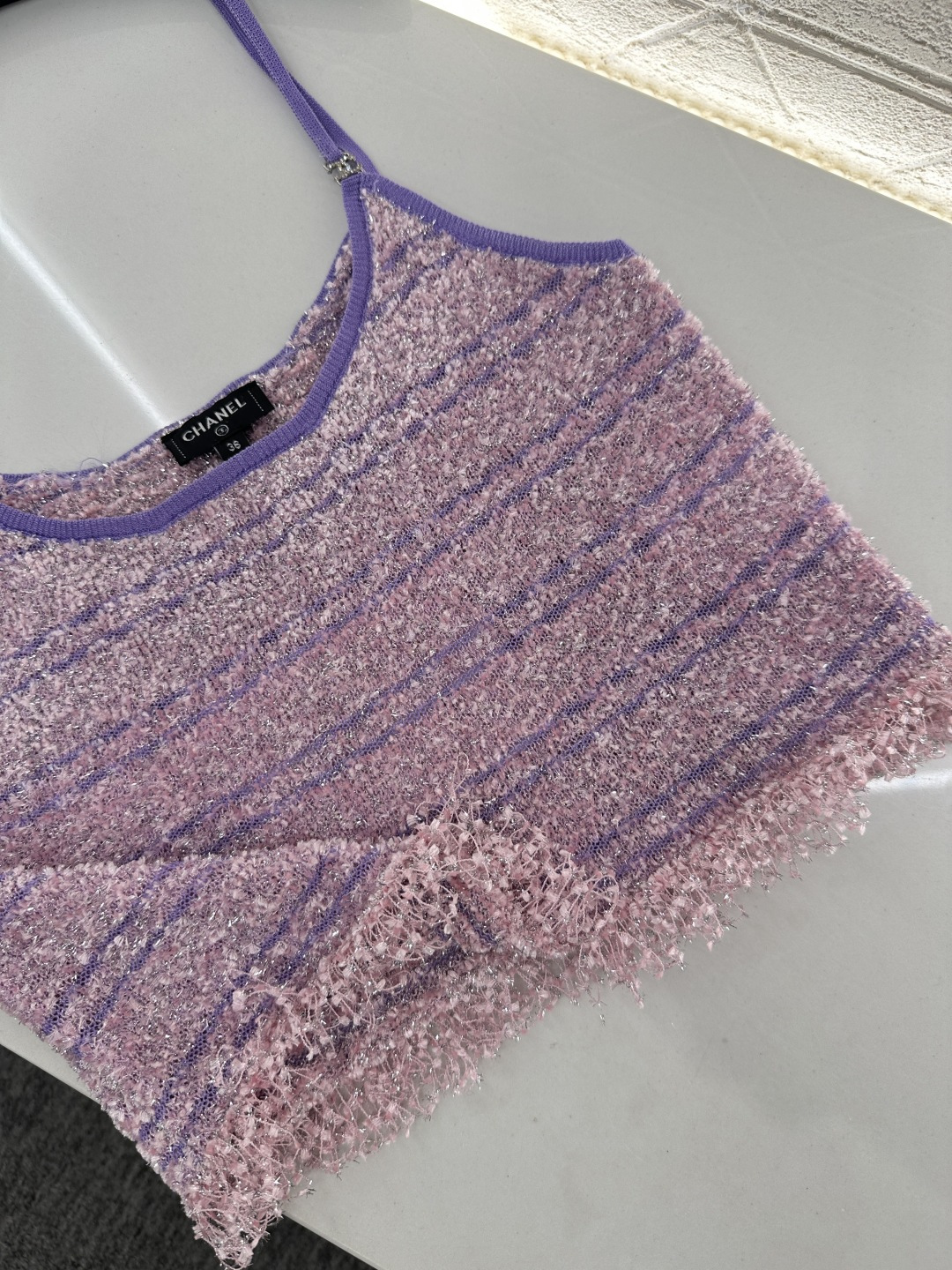 ♥Chane*♥2026新品上架 流苏针织吊带背心定制YB棉毛纱线织造，质感高级，穿搭洋气，平口领针织吊