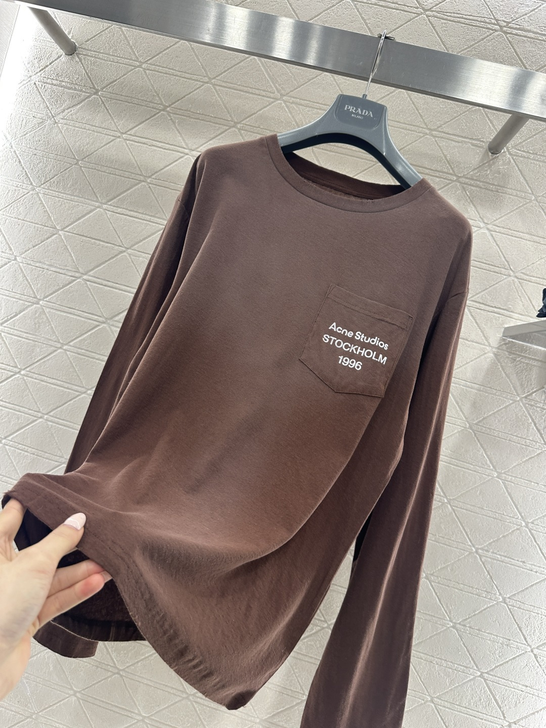 ♥Acne studio*♥2026新品上架 重工水洗做旧字母长袖定制YB亚麻棉材质，质感舒适，弹力好穿