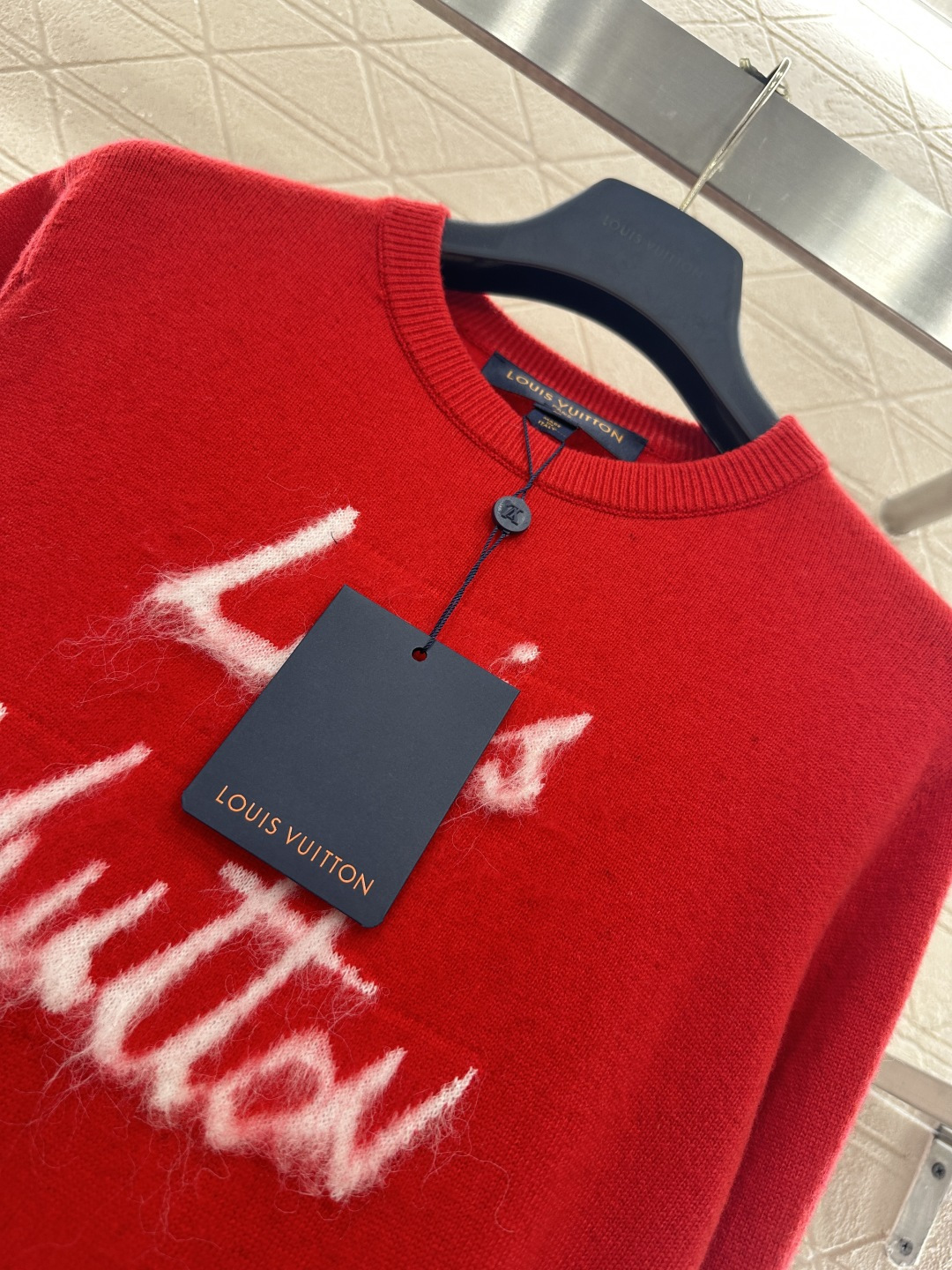 ♥Louis vuitto*♥2026新品上架 马海毛刺绣字母针织毛衣定制YB羊毛纱线织造，穿搭舒适，质