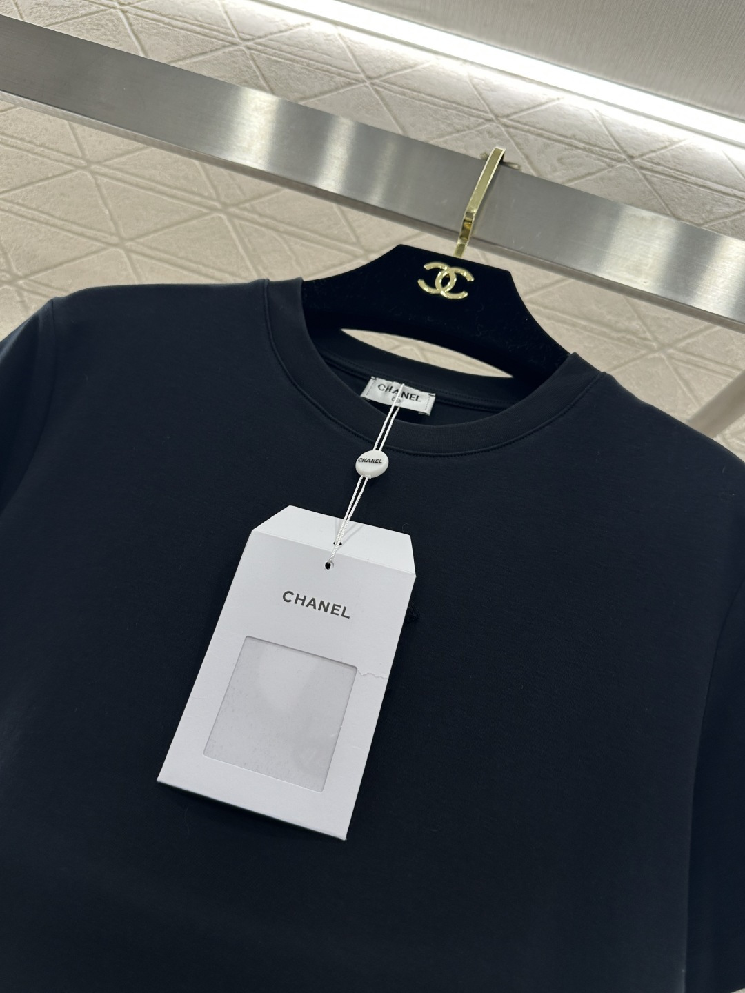 ♥Chane*♥2026新品上架 圆领毛绒徽标𝑇𝑒𝑒定制YB丝光全棉材质，透气舒适，质感十足，正肩圆领短