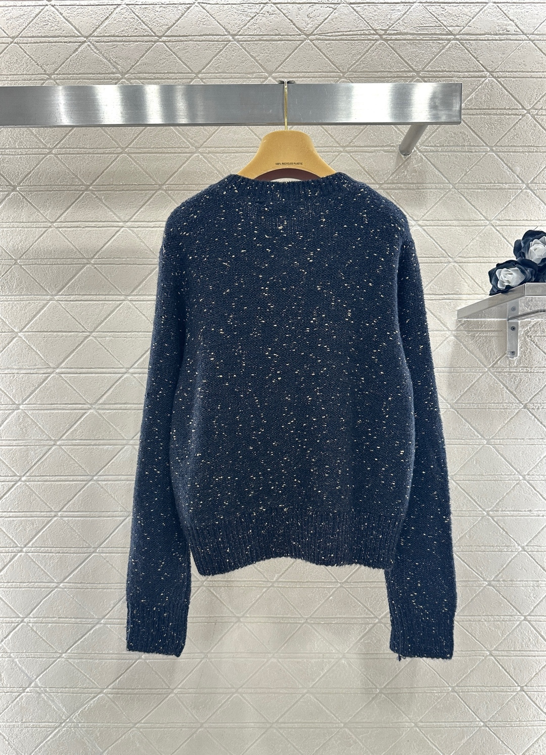 ♥Miumi*♥2026新品上架 立体蝴蝶结彩点针织开衫定制YB羊毛纱线织造，质感高级，舒适柔软，圆领针