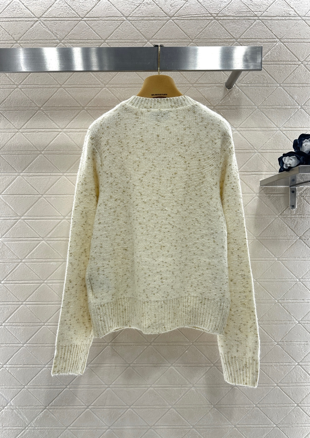 ♥Miumi*♥2026新品上架 立体蝴蝶结彩点针织开衫定制YB羊毛纱线织造，质感高级，舒适柔软，圆领针