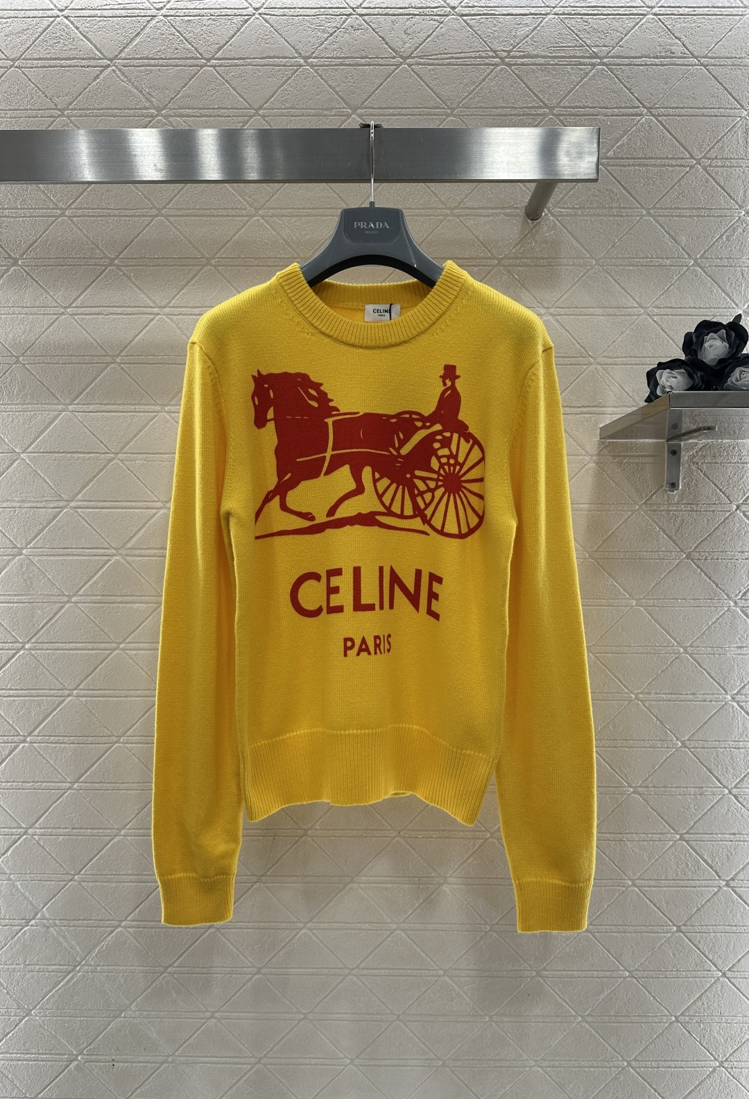 ♥Celin*♥2026新品上架 印花凯旋门针织毛衣定制YB羊绒纱线织造，穿搭舒适，质感十足，圆领针织套