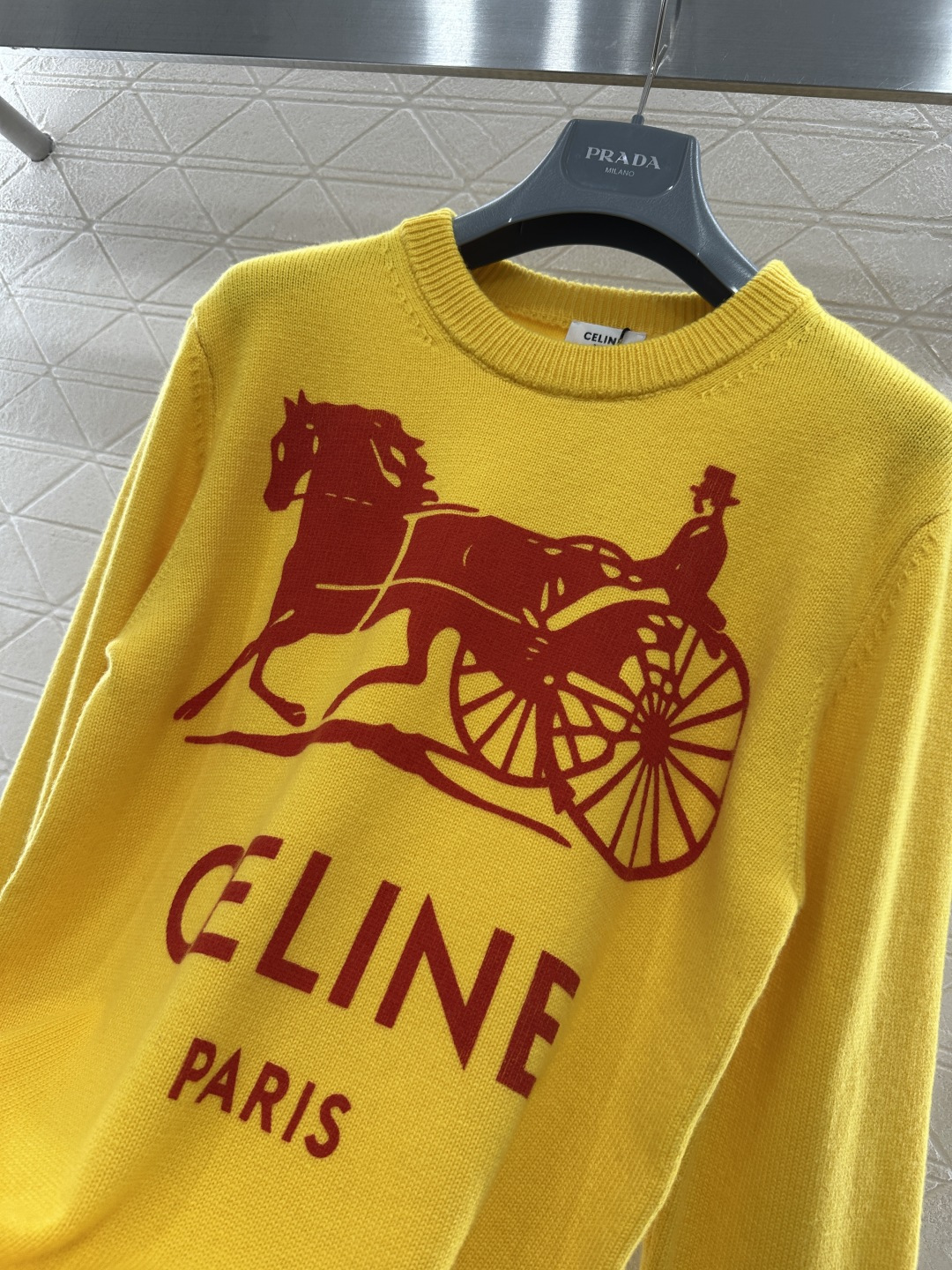 ♥Celin*♥2026新品上架 印花凯旋门针织毛衣定制YB羊绒纱线织造，穿搭舒适，质感十足，圆领针织套